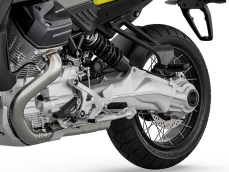 Moto Guzzi Stelvio - Detail - Ansicht Federung hinten mit Kardanschwinge
