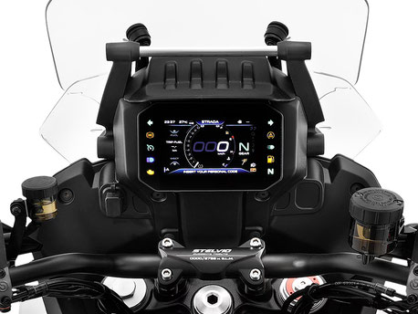 Moto Guzzi Stelvio - Duecento Tributo - Ansicht Display mit Tachoanzeige