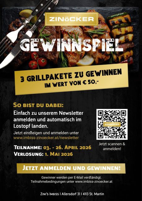 zum Newsletter anmelden und Grillpakete gewinnen