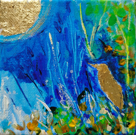 Elisabeth Augendre artiste peintre en Ariège acrylique impressionnisme les oiseaux de soleil 3