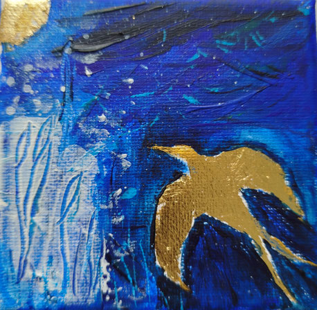 Elisabeth Augendre artiste peintre en Ariège acrylique impressionnisme les oiseaux de soleil 6