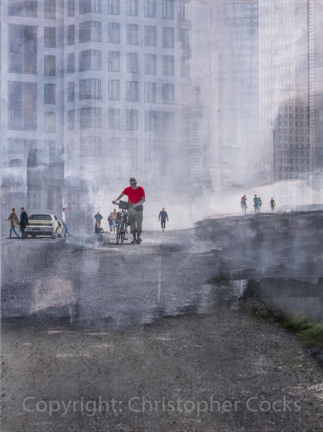 the cyclist - forex, 90 x 60 cm, 2018