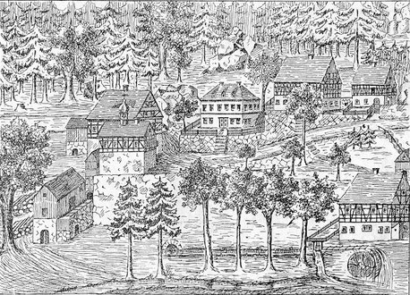 Bild: Wünschendorf Hammermühle um 1700