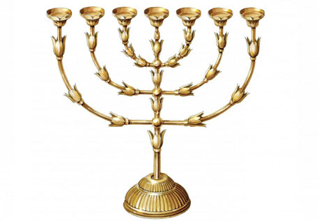 Le chandelier est en or pur, d’une seule pièce. 30 kg d’or pur sont utilisés pour faire le chandelier et ses ustensiles. C'est un chandelier d’or à 7 branches. 7 lampes à huile sont placées sur le chandelier alimentées par de l'huile d'olive pure.