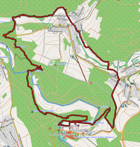 GPXTrack 10,5 km rund um Marienstatt