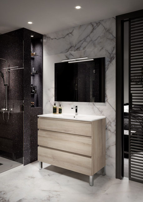 Mueble para lavabo sobre encimera Black Capri 120- Muebles de baño.