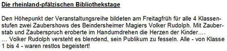 Amtsblatt Verbandsgemeinde Heßheim vom 05.11.2010 - Magier, Zauberer, Zauberkünstler, Ballonkünstler, Ballonentertainer, Ballonmodellierer Volker Rudolph