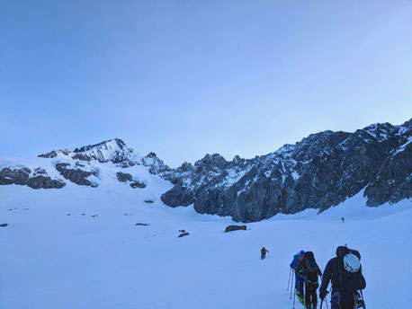 Aletschhorn, Skitour, Skihochtour, Blatten, Belalp, Oberaletsch, Zustieg Oberaletschhütte im Winter, Wallis