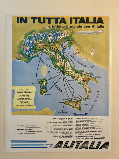 inserzione pubblicitaria Alitalia - 1961