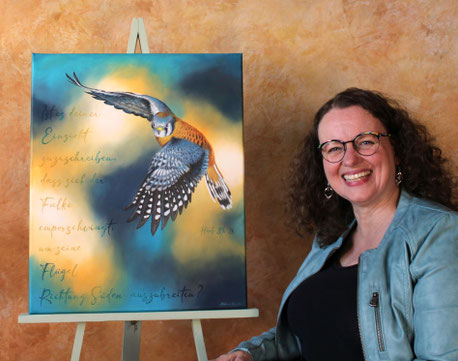 Falke - Kompass - Hiob - Kunst - Ölgemälde - Künstler-Portrait