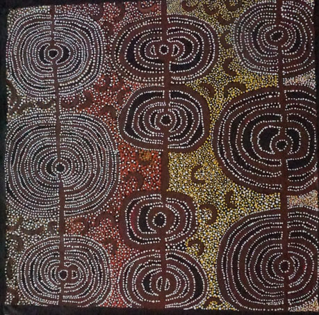 ビバリー・バートン「マイ・カントリー」アクリル・キャンバス 100x100cm