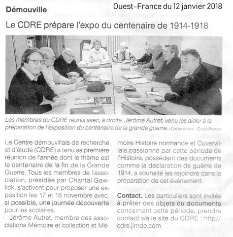 Article Ouest-France du 12 janvier 2018