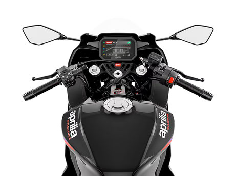 Aprilia RS 457 Replica - Ansicht - Fahrersicht auf Cockpit, Lenker und Tank