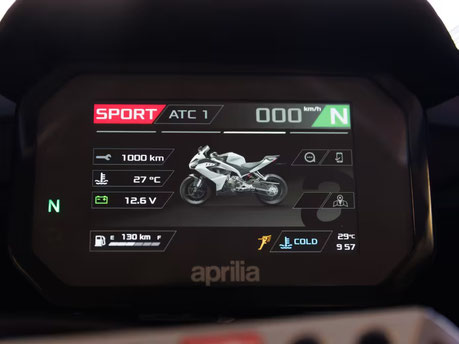 Aprilia RS 457 - Ansicht - Display mit Fahrzeugdatenanzeige