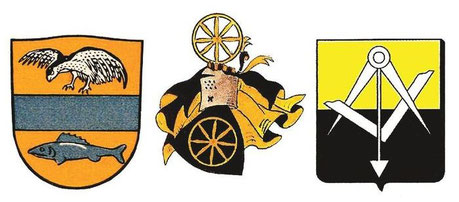 Die Wappen der 3 Grossfamilien des Dorfes, mit Meylan - Rochat (97% der Bevölkerung im XVIII. Jahrhundert) - Mouquin. Die Meylans sind spätestens gegen 1382 im Vallée angekommen, die Rochats 1480 und die Mouquins während der zweiten Hälfte des XVII. Jh.