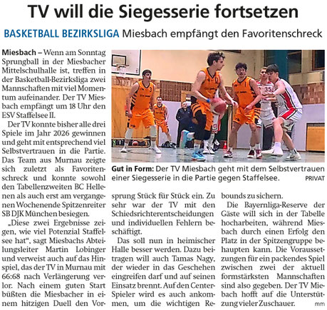 Artikel im Miesbacher Merkur am 6. Februar 2026 - Zum Vergrößern klicken