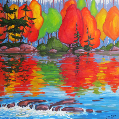 Éloge 48x48 huile sur toile 