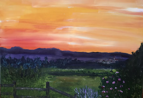 "Blick auf Sinzheim", Acryl auf Leinwand, 50x70 cm , BNR. 392