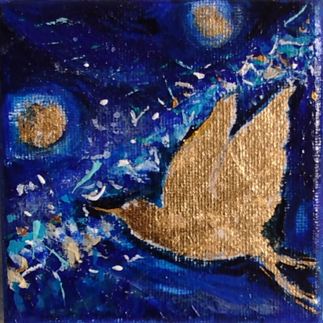 Elisabeth Augendre artiste peintre en Ariège acrylique impressionnisme les oiseaux de soleil 25