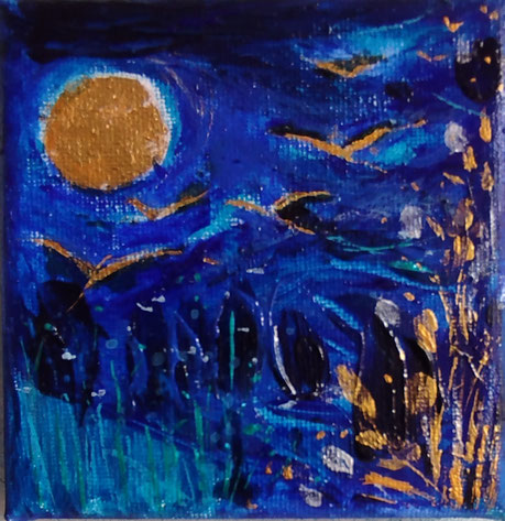 Elisabeth Augendre artiste peintre en Ariège acrylique impressionnisme les oiseaux de soleil 21