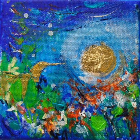 Elisabeth Augendre artiste peintre en Ariège acrylique impressionnisme les oiseaux de soleil 8