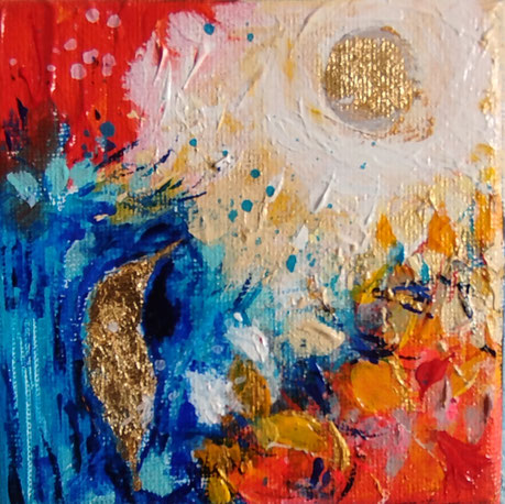 Elisabeth Augendre artiste peintre en Ariège acrylique impressionnisme les oiseaux de soleil 17