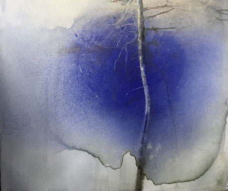"Blue Pine" acquerello cm 76 x 38
