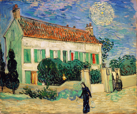"Das weiße Haus bei Nacht" von van Gogh im Juni 1890, wenige Wochen vor seinem Tod. Es zeigt ein Haus im Ort Auvers-sur-Oise, in der Nähe von Paris.