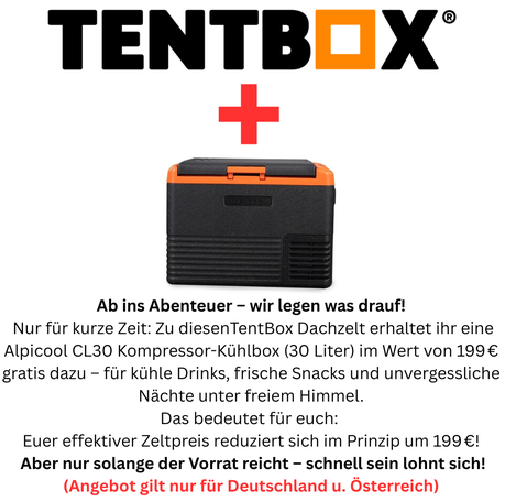 Dachzelt Mega Angebot Gratis zum Dachzelt ein Kompressor Kühlbox dazu