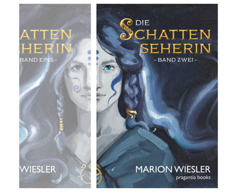 Cover "Die Schattenseherin"; eine Kriegerin mit Gesichtsbemalung