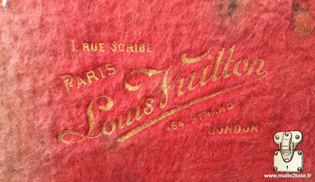 Marquage malle Louis Vuitton : 1 rue Scribe Paris Louis Vuitton 454 strand London