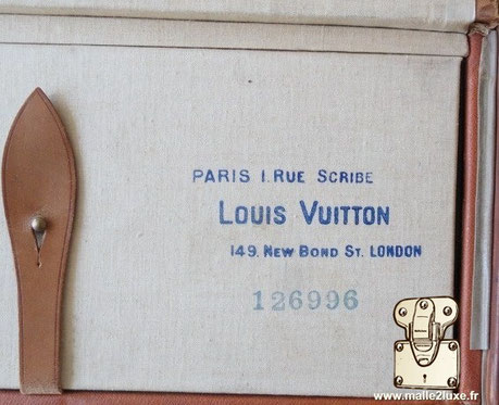 Marquage Louis Vuitton : 1 rue Scribe Paris Louis Vuitton 149, New bond St. London