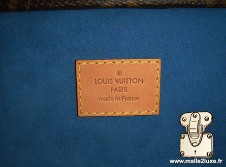 Etiquette cuir bordure cousu R Louis Vuitton Paris Made in france