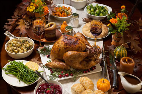 Traditional dinner of Thanksgiving