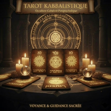Voyance sentimentale, avenir amoureux, travail, argent et finances. Guidance sacrée au Tarot Kabbalistique à Montpellier (34), Hérault et France entière par Désiré Geoffroy PCS 227C.