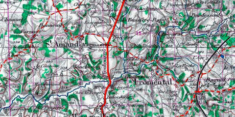 Carte routière de Saint-Amand-Magnazeix vers 1950 - Photo IGN