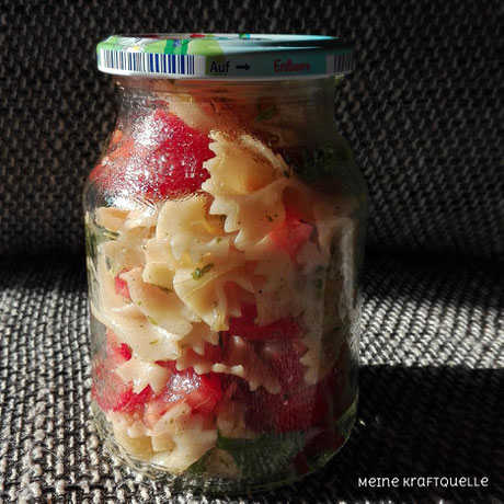 Essen im Glas, Mittagessen im Glas, no plastic, Plastikvermeidung, Plastikreduzierung, Kraftquelle