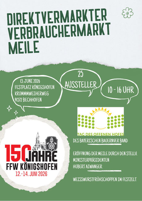 Plakat der Direktvermarkter-Verbraucher-Meile Bechhofen