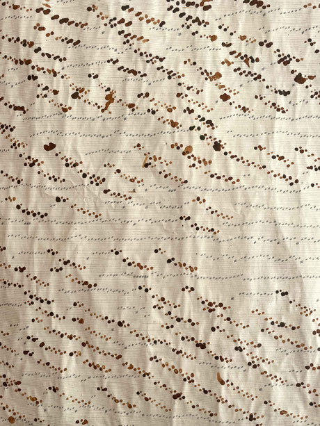 Notenlinien mit Bleistift und Tusche
