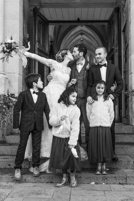 photo mariage Houlgate photographe Normandie mariée robe Pronuptia bouquet fleurs mariage haut de gamme élégant romantique bohème chic