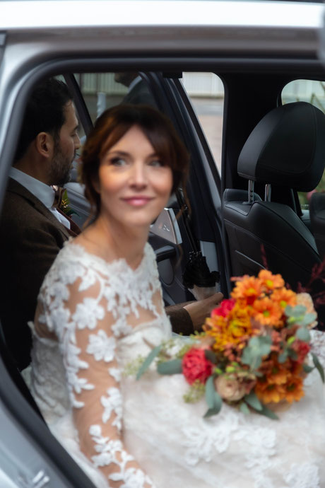 photo mariage Houlgate photographe Normandie mariée robe Pronuptia bouquet fleurs mariage haut de gamme élégant romantique bohème chic