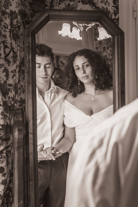 photographe mariage paris photo mariage bohème chic élégant romantique haut de gamme château de mauvières robe mariée 