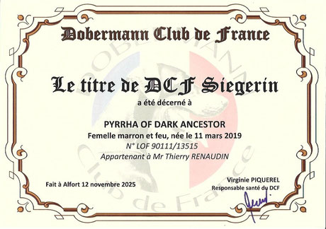 Ch. PYRRHA OF DARK ANCESTOR