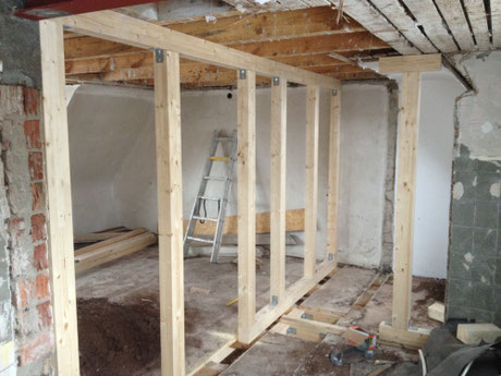 Holz als Ständerwände oder Fachwerk