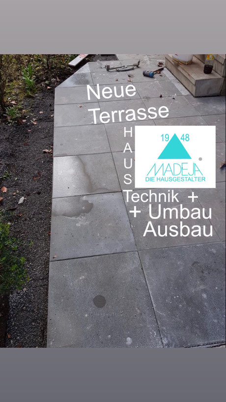 Terrasse aus Gehwegplatten