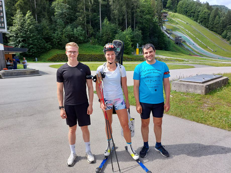 Olympiasiegerin Denise Herrmann zu Besuch bei der Meisterschaft mit unseren Teilnehmern Fabian Scharf und Matthias Raab