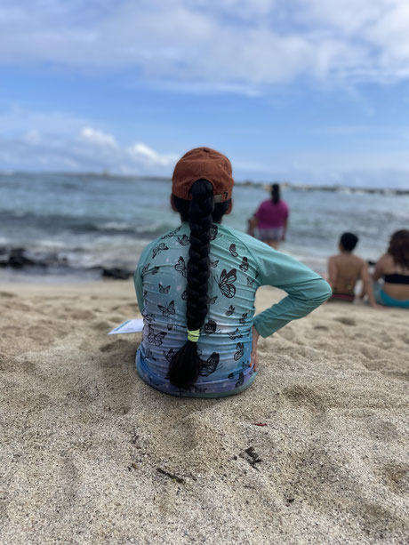 Young girl from the Galapagos doing a course to learn more about the marine enviroment.