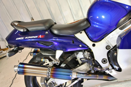 GSX1300R隼のガラスコーティング完成 カウルの傷除去 埼玉 バイクコーティング