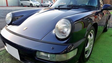 ポルシェ９６４の磨き完成 屋外でもバフ目がでてません