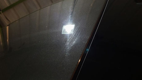ポルシェ９９２ ルーフの塗装溶解